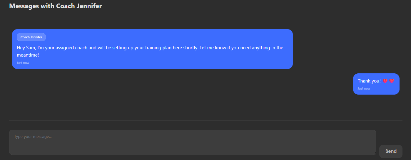 Coach messaging example